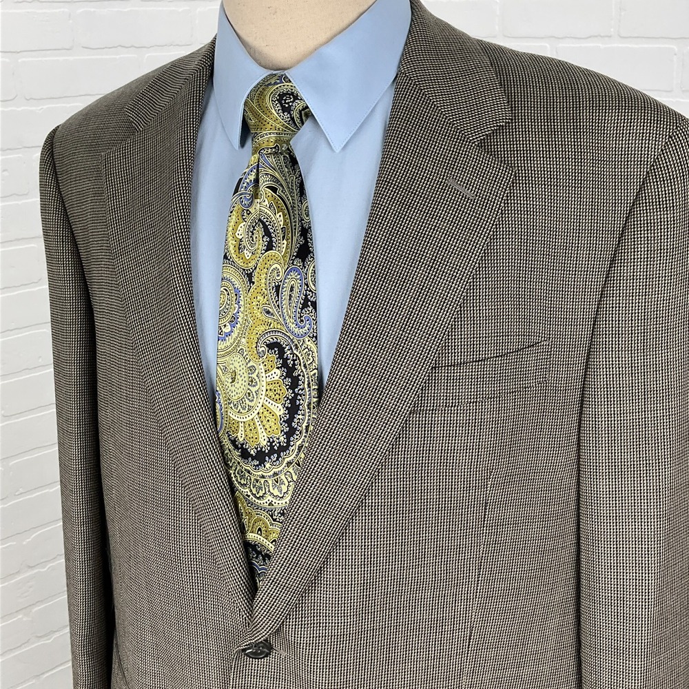 Chaps Blazer Men 44R Brown Gray Orange Flecked Wool Classic Career Suit Jacket‎